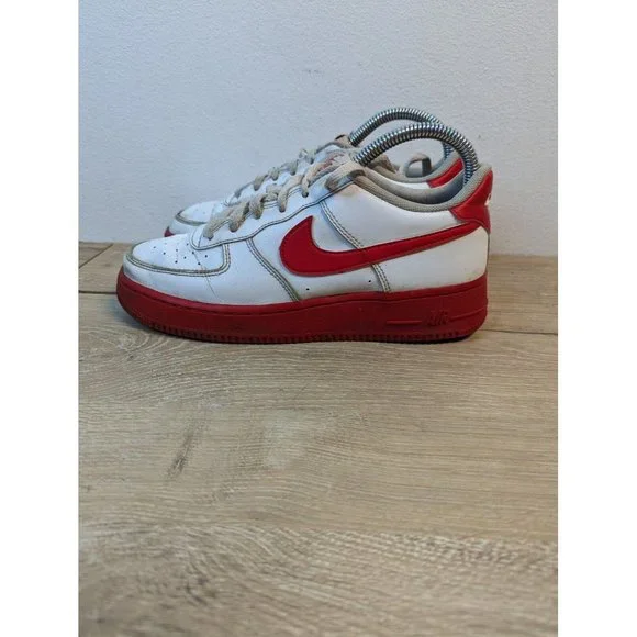 RARE! Size 6Y Nike Air Force 1 Low (GS) White University Red CV7663-102 Youth - Picture 2 of 8